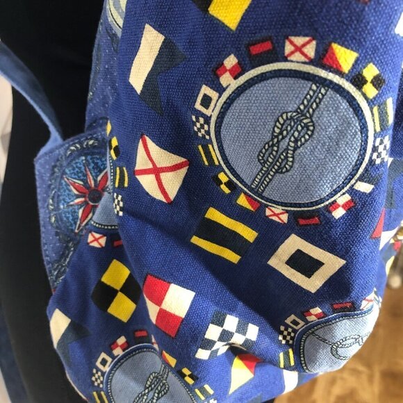 Sun N Sand Beach Cotton Backpack Red Blue Anchor - Picture 8 of 10